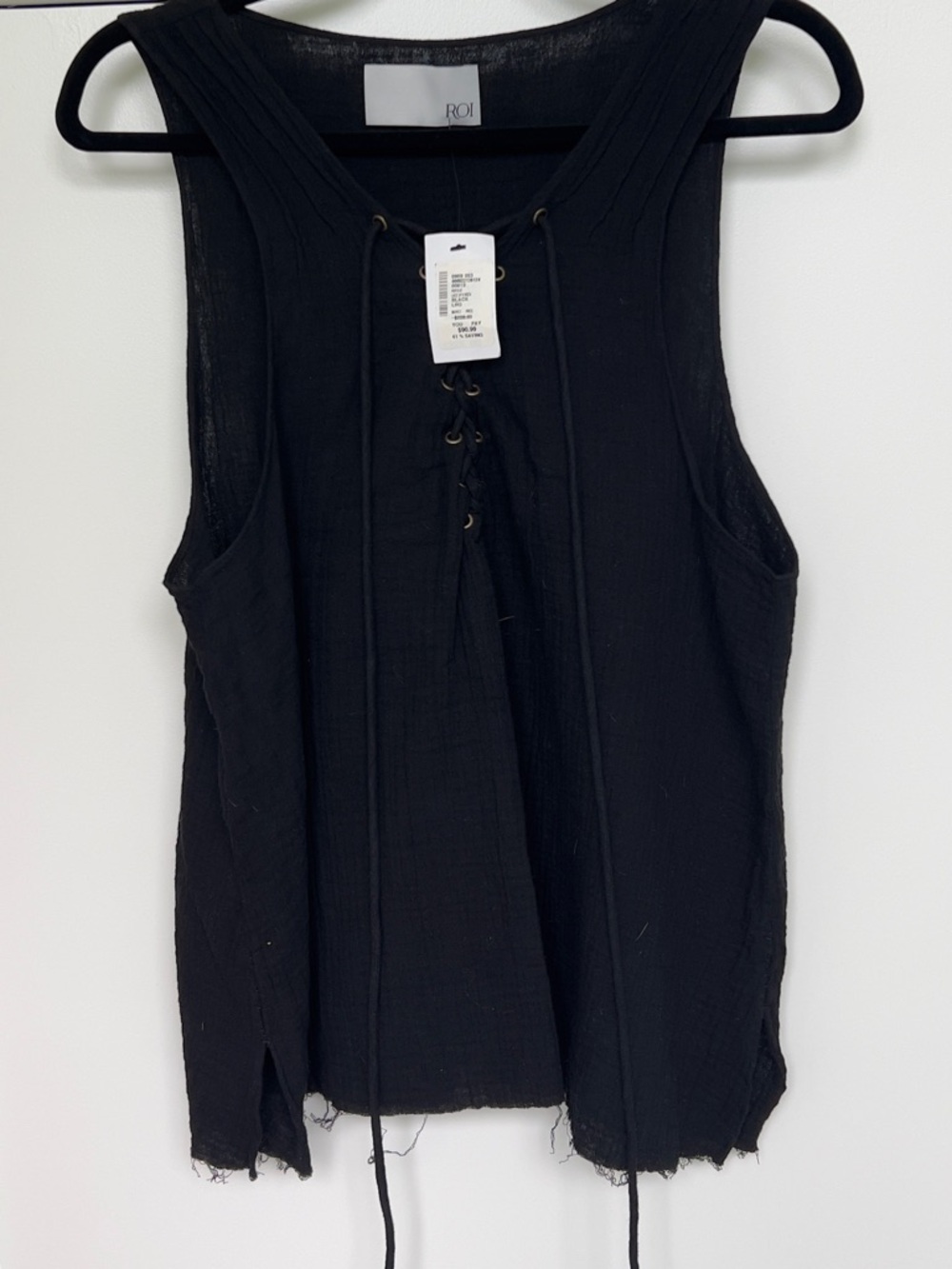 ROI women’s black sleeveless top - Picture 3 of 6
